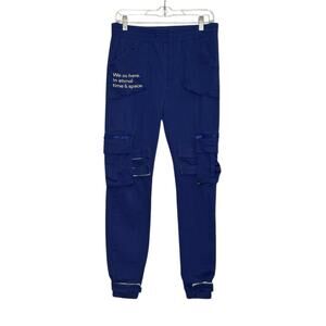 THC blue cargo pull on pants size Small
